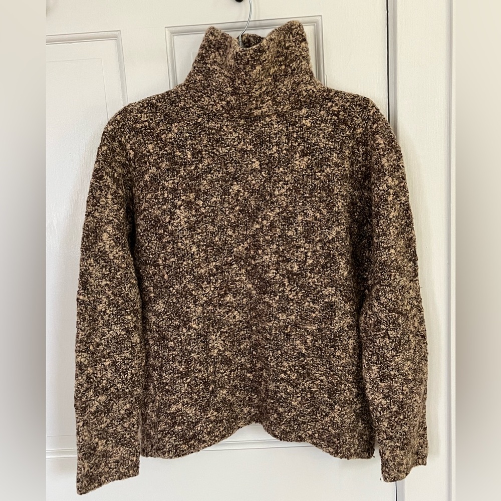 Eileen Fisher Chunky Merino Wool Knit Sweater  size XL Italian Yarn Neutral